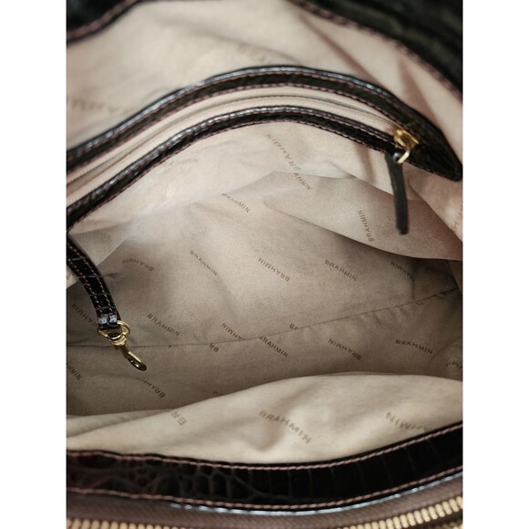 BRAHMIN Elisa Satchel  EUC - Anthracite - Beautiful Color! Scuffs SEE - Picture 10 of 16